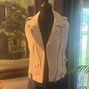 Blank NYC Cream Leather Biker Jacket